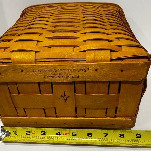 Longaberger Maple Wood Lidded Basket Set New - Picture 8 of 14
